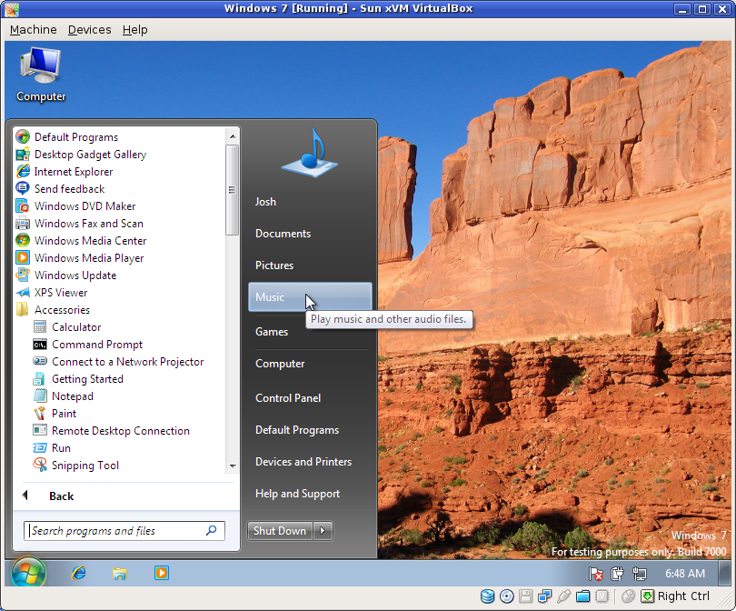 All programs in the start menu