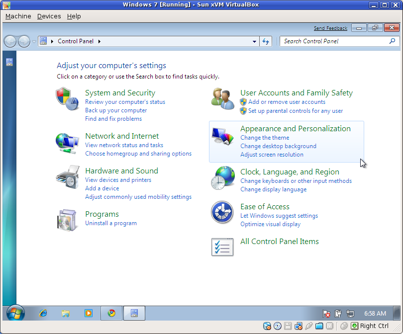 Control Panel--stupid people's version