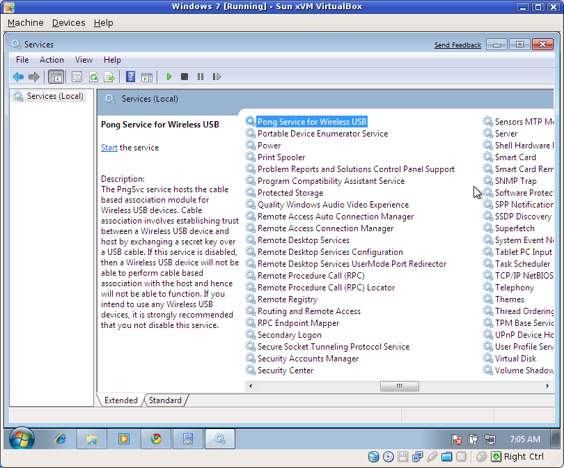 Pong Service for Wireless USB??