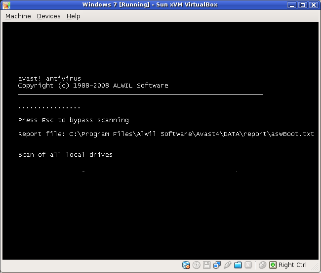 Avast has started its scan