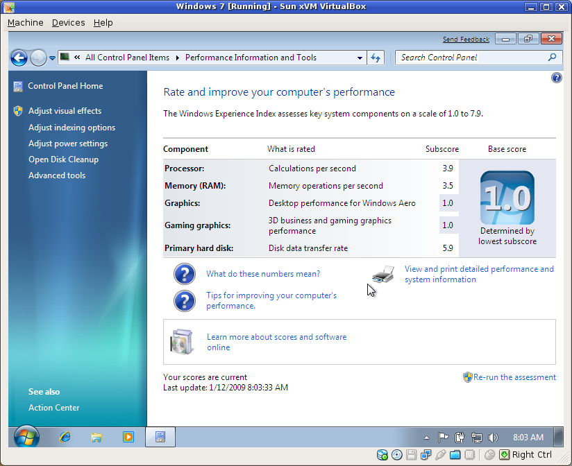 My VM ranks in at a solid 1.0!